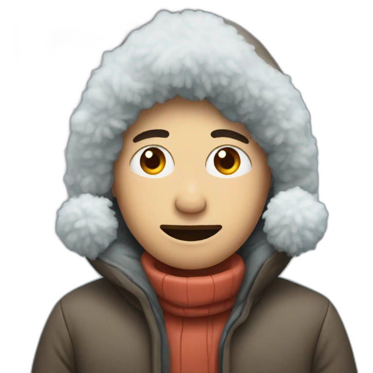 person who is cold with snow  emoji