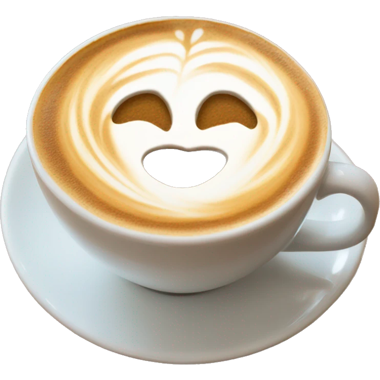 latte with heart latte art emoji