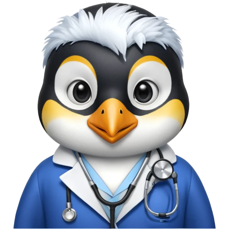 

Penguin doctor with stethoscope and blue coat.

 emoji