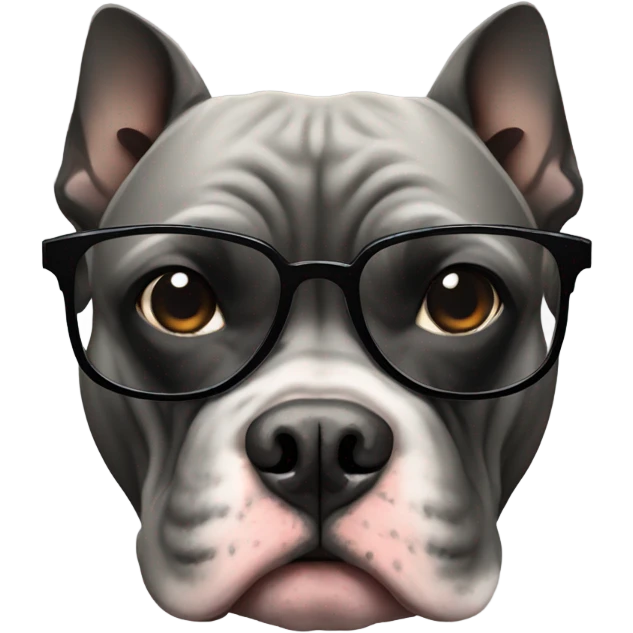 Black American Bully with dark tinted glasses emoji