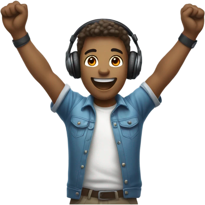 Gamer celebrating win  emoji