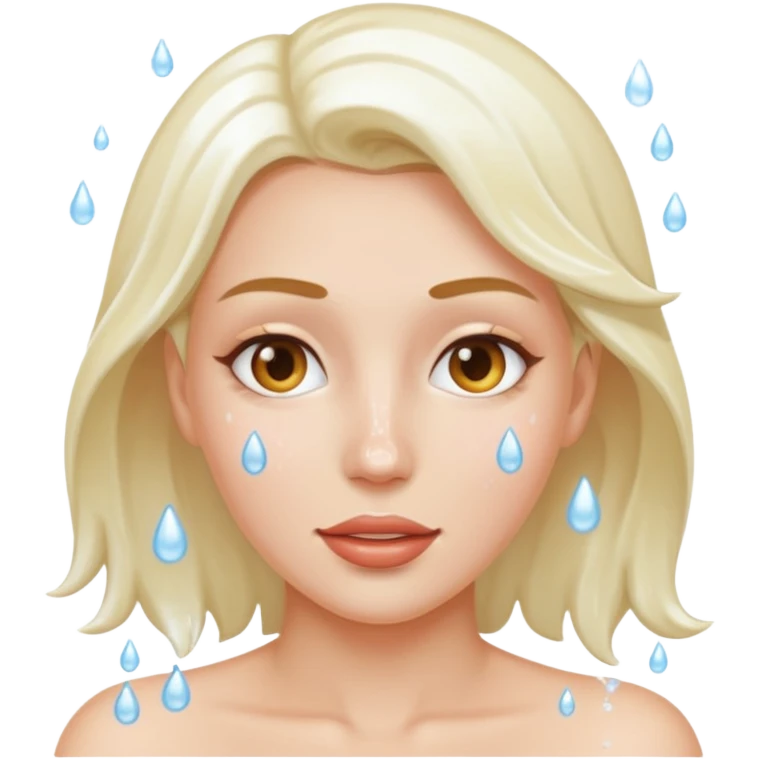 A woman covered in cums emoji