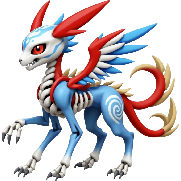 Digitigrade Cool Badass Skeletal Meloetta-Wargreymon-Renamon-Guilmon-Pokémon-Digimon-Fakémon-fusion-hybrid-creature emoji