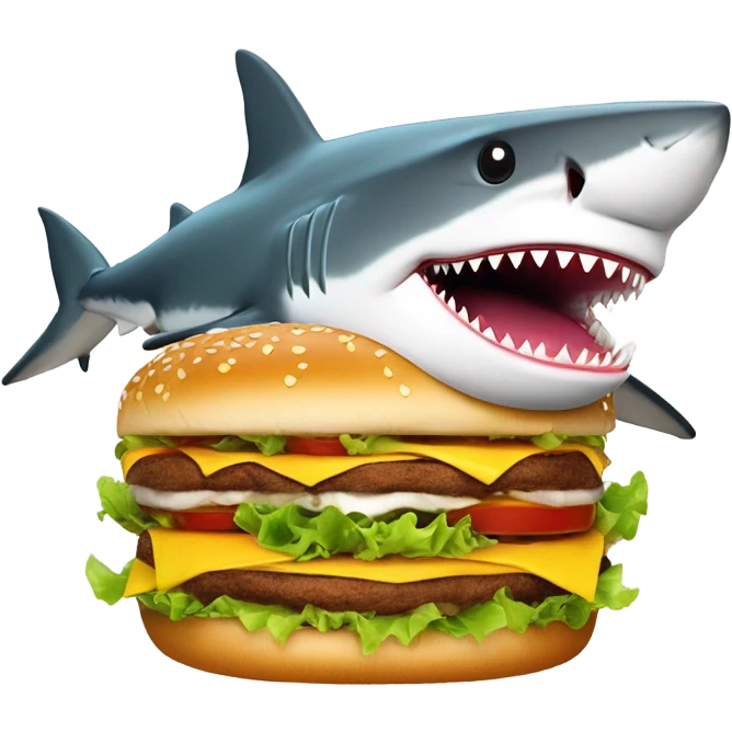Shark eating a cheeseburger  emoji