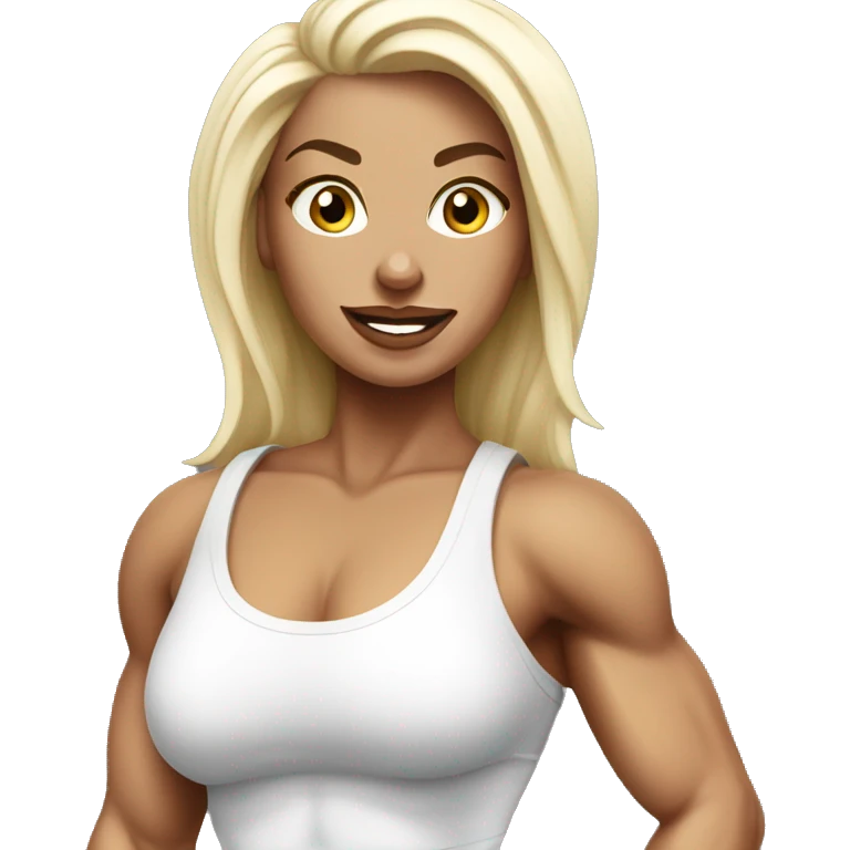 gorgeous female white bodybuilder  emoji
