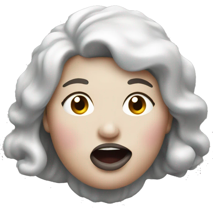 A fat lady sticking her tongue out at me  emoji
