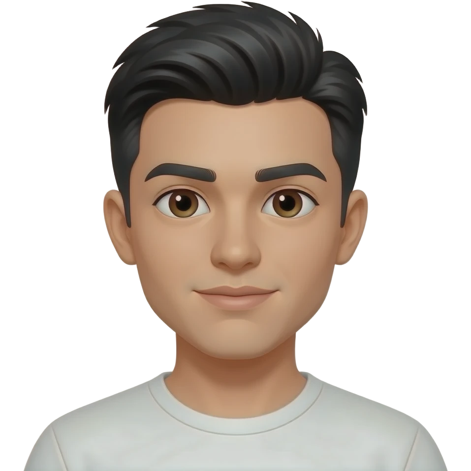 20 yaşında siyah saçlı beyaz tenli kıksa saçlı ,kahverengi gözlü erkek emoji