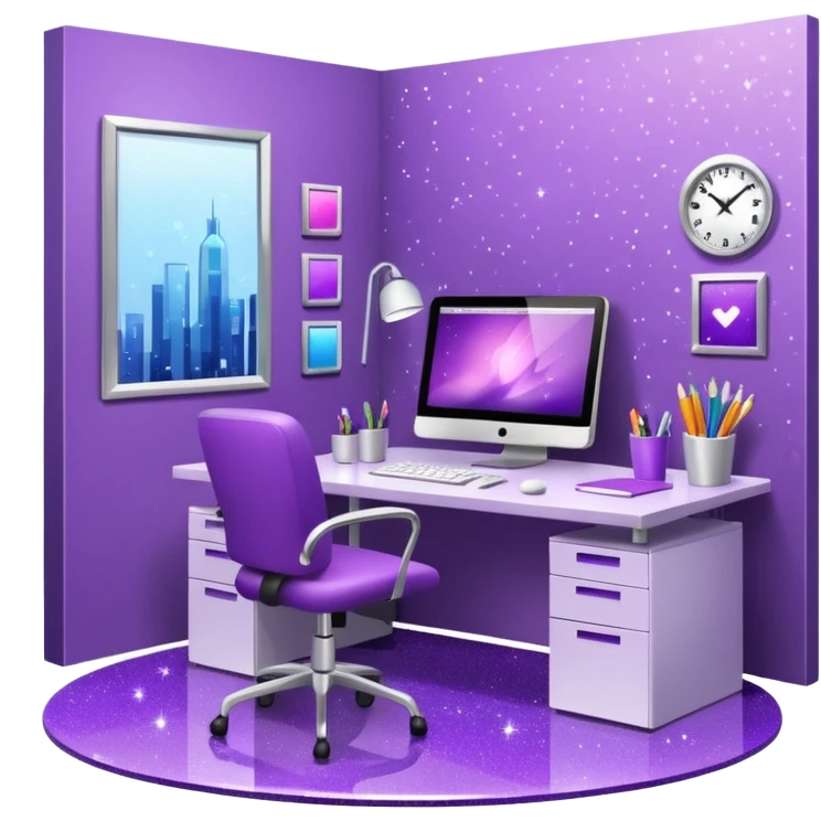 Purple Glitter office emoji