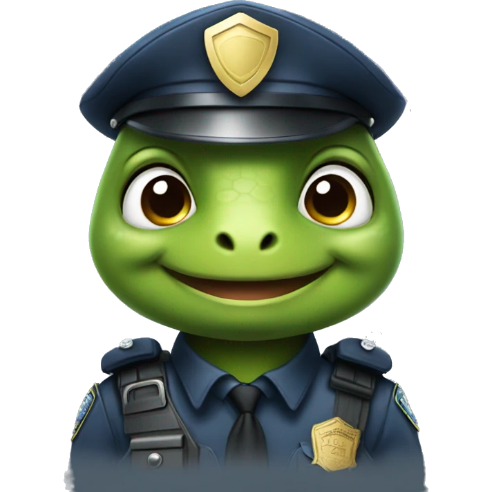 cute turtle policeman emoji