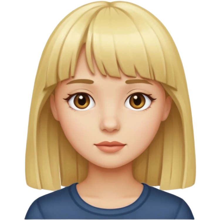blonde girl with bangs emoji
