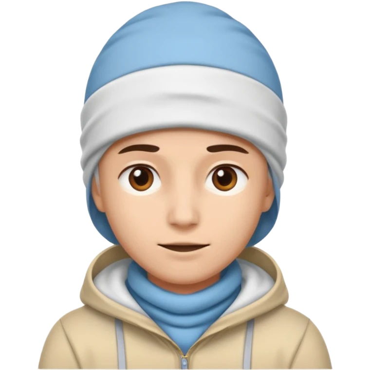 A person with headaches and a cold pack on the head emoji