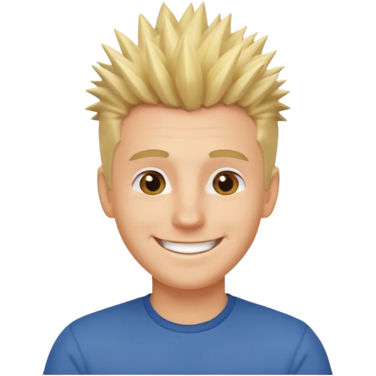 fat spiky haired happy man blonde emoji
