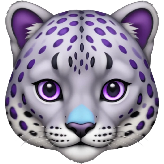 Snow leopard purple eyes emoji