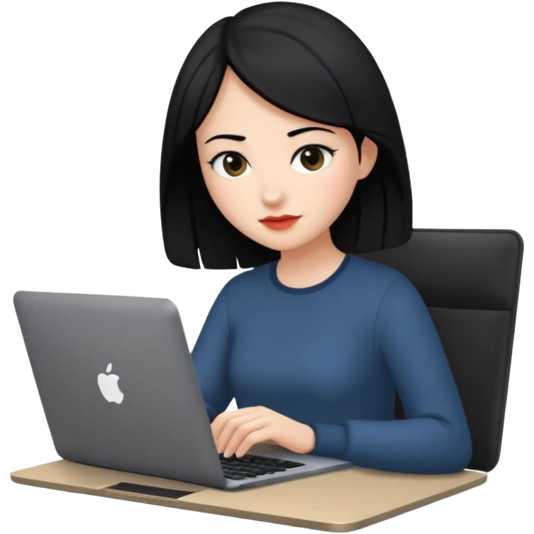 macbook black long hair beauty  emoji
