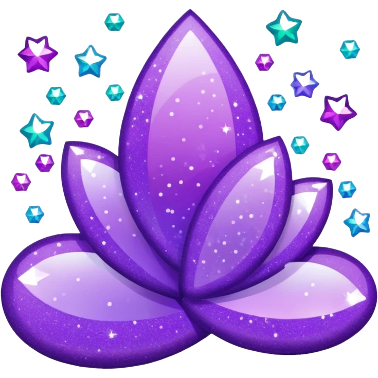 Glitter Purple and Cian Mark Check Verify emoji