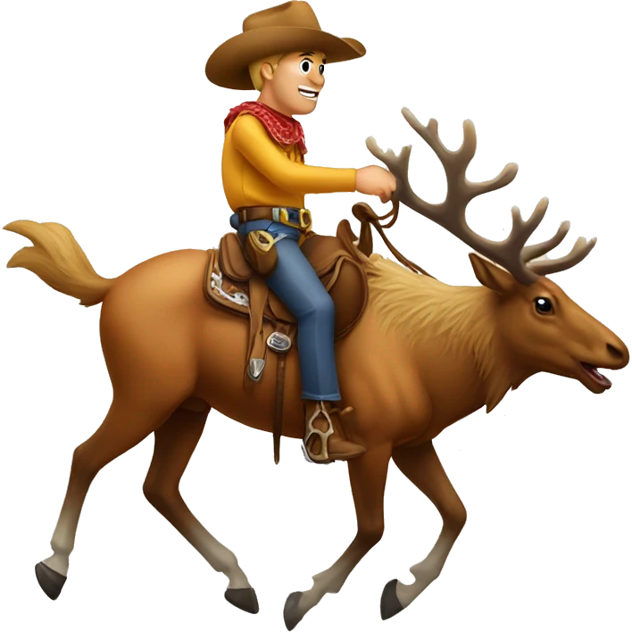 Cowboy elk riding horse emoji