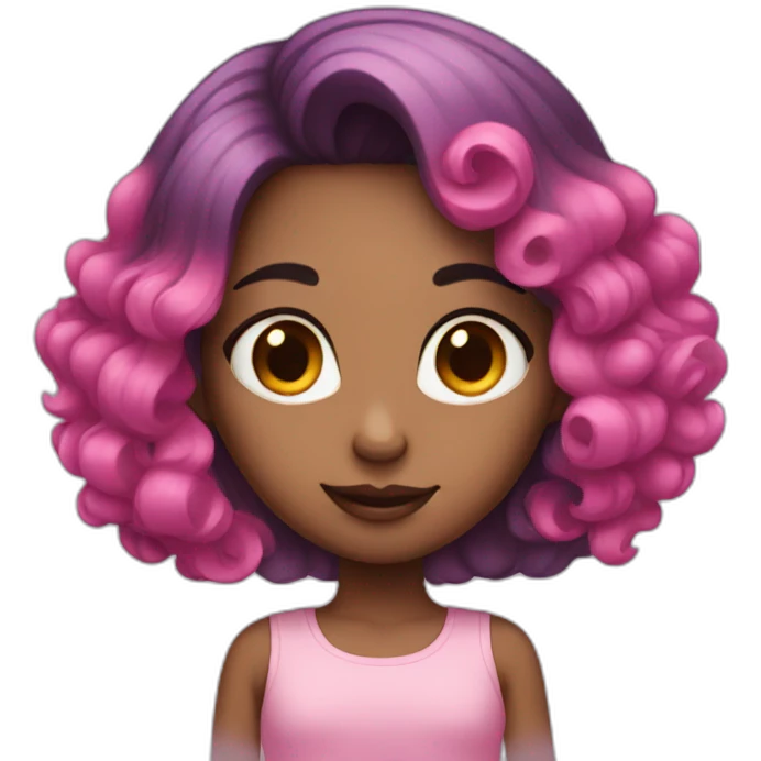 Girl with black and pink hair emoji