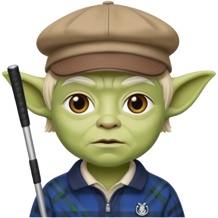 Laird Yoda med skotsk golfkeps emoji