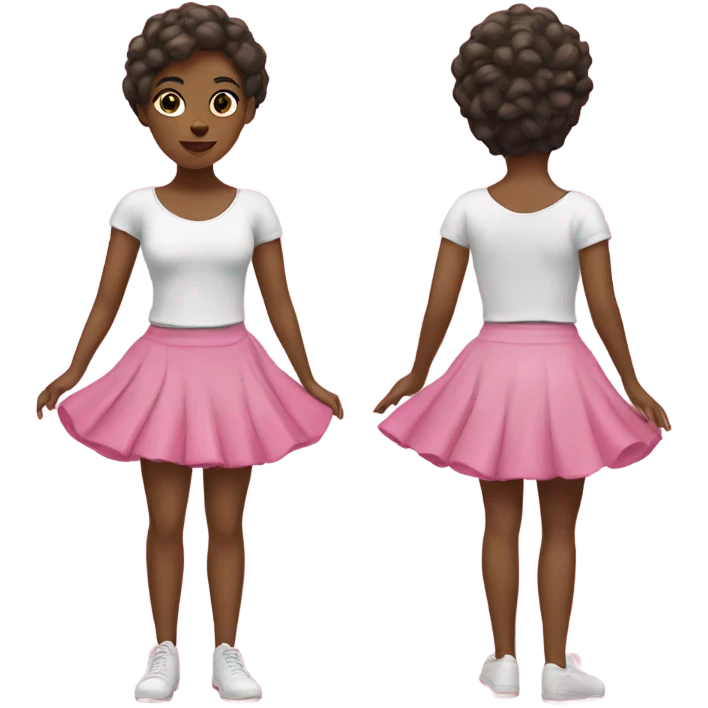 Dancer in a pink skirt and a white top emoji