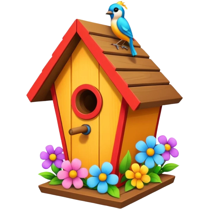Birdhouse with flowers emoji