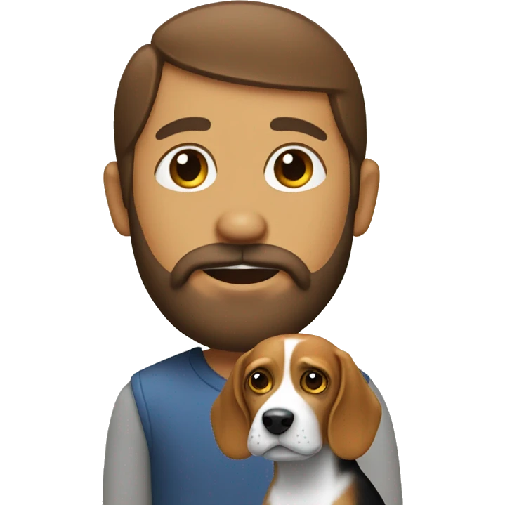 Beagle with bearded man emoji