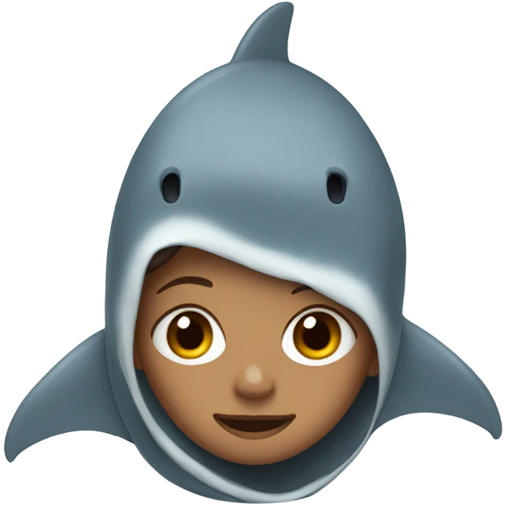 Girl with shark blanket emoji