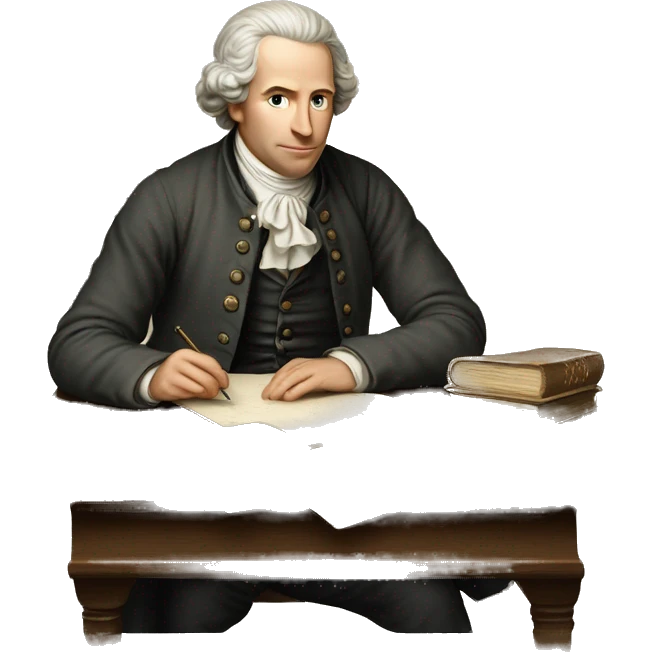 white man writer on table 18 century emoji