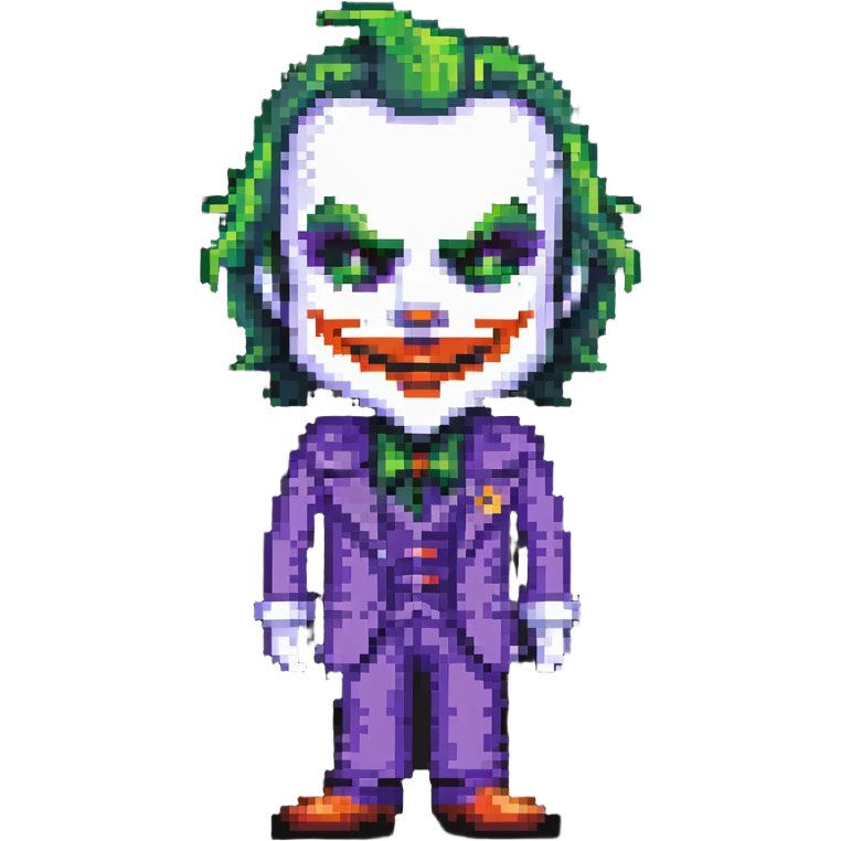 Joker character in pixel art style emoji