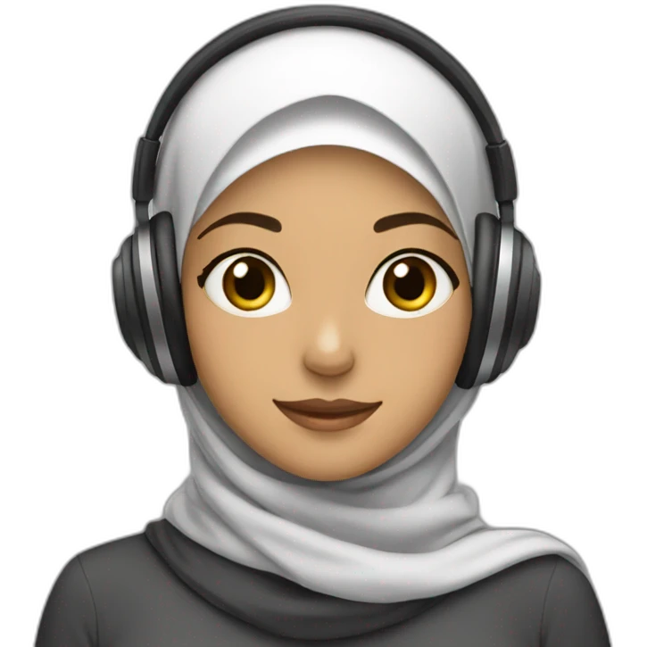 hijab girl with headphone emoji