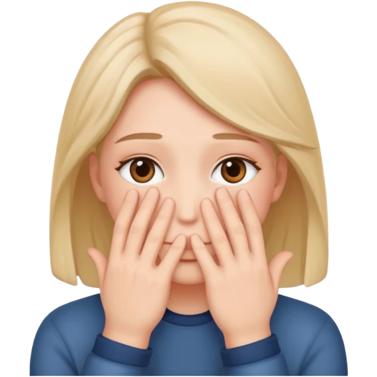 Standard smiley emoji blushing and hiding face with hands emoji