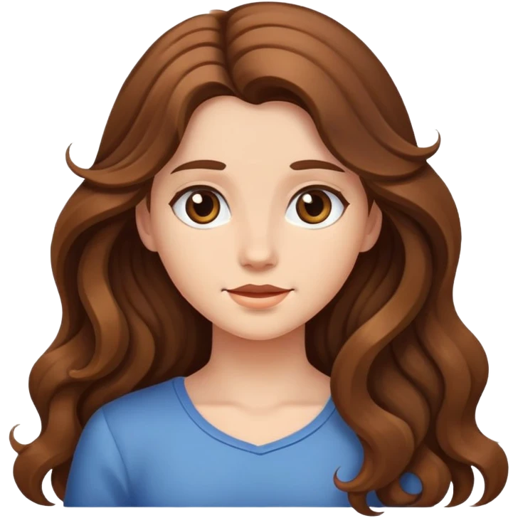 A girl whit weavy brown long hair emoji