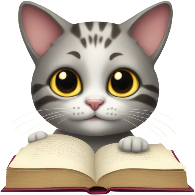 Cat with book emoji