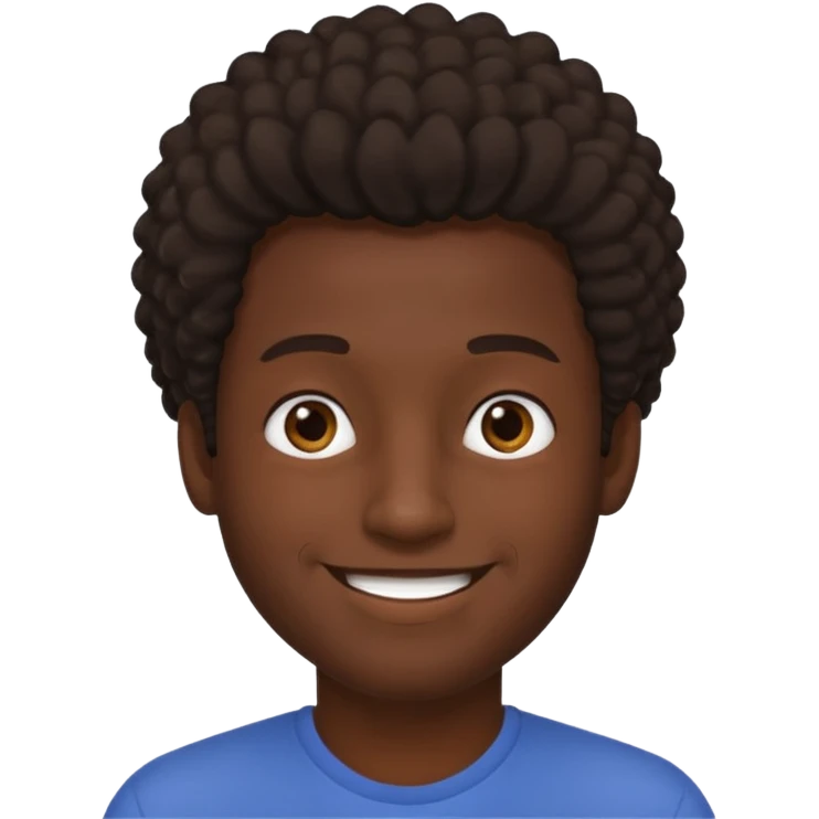 man with coily chairs only face emoji