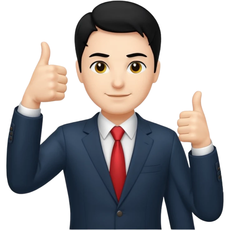 Boss with thumbs up black hair emoji
