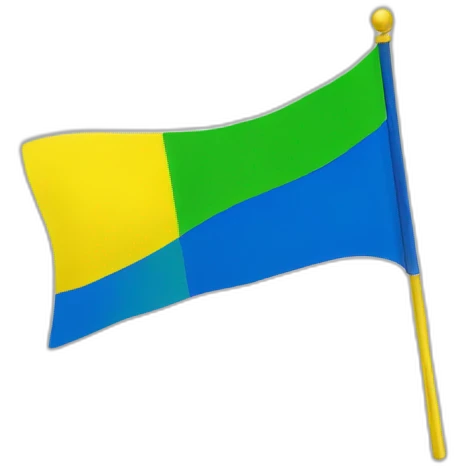Drapeau bande bleu vert jaune emoji