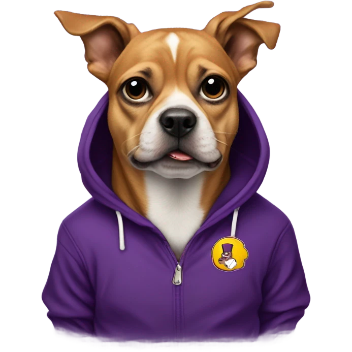 Dog smoking a cigar in an omega psi phi hoodie emoji