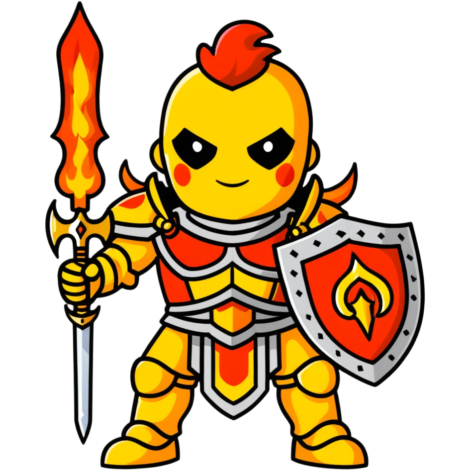 Emperor of Mankind from Warhammer 40K with golden armor and a large flaming sword emoji