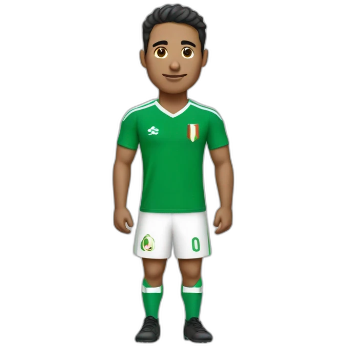 un homme qui porte le maillot de foot de l'Algérie emoji