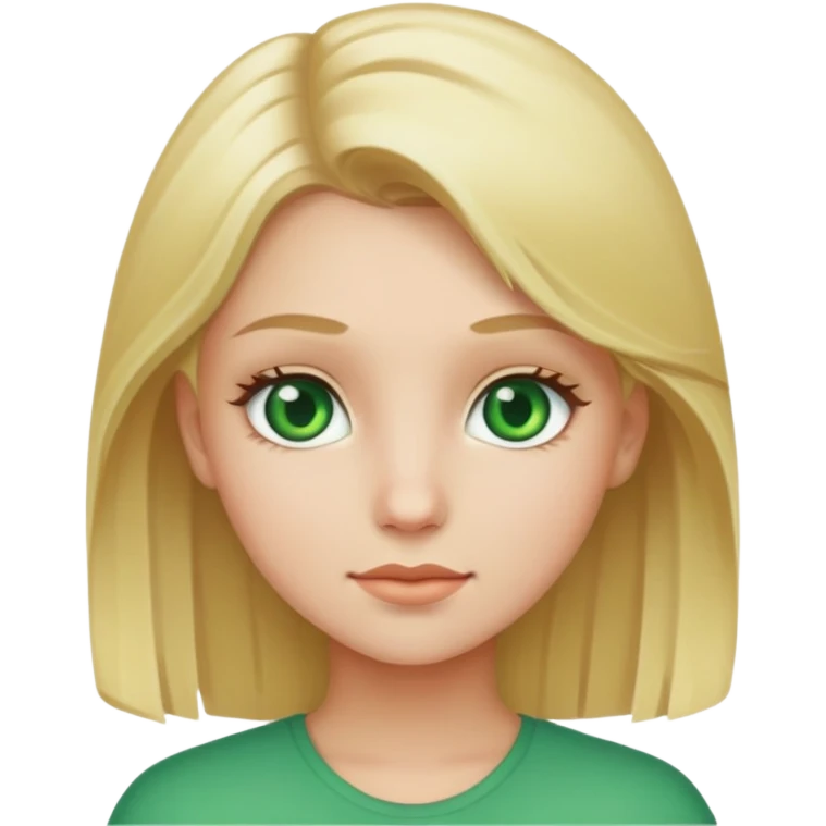 A girl with blonde hair and green eyes emoji