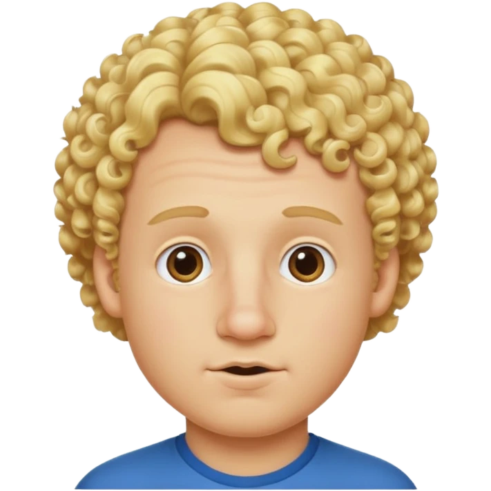 blonde white boy with curly hair and big nose and double chin  emoji