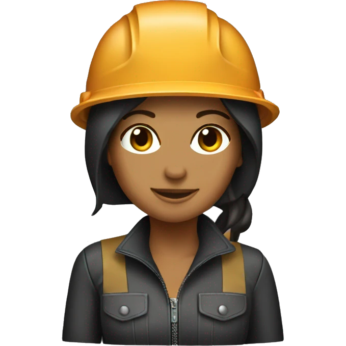 Brunette tan girl with welding helmet emoji
