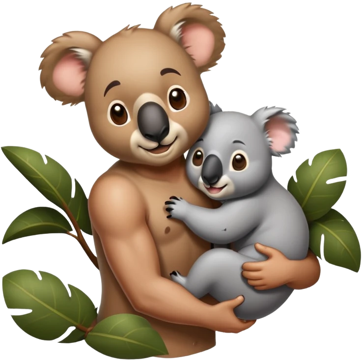 Koala tackling  a man emoji