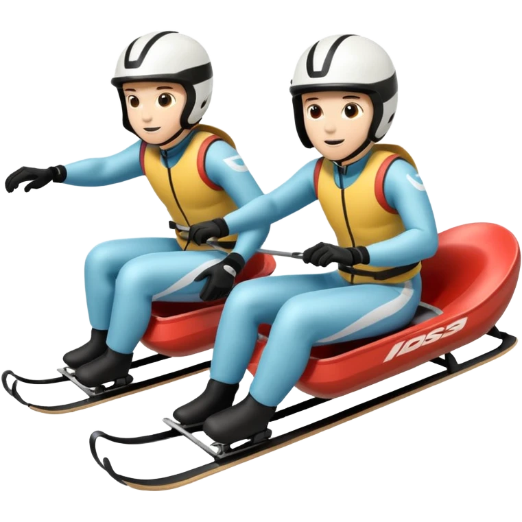 doubles olympic luge in a sled going down a run emoji