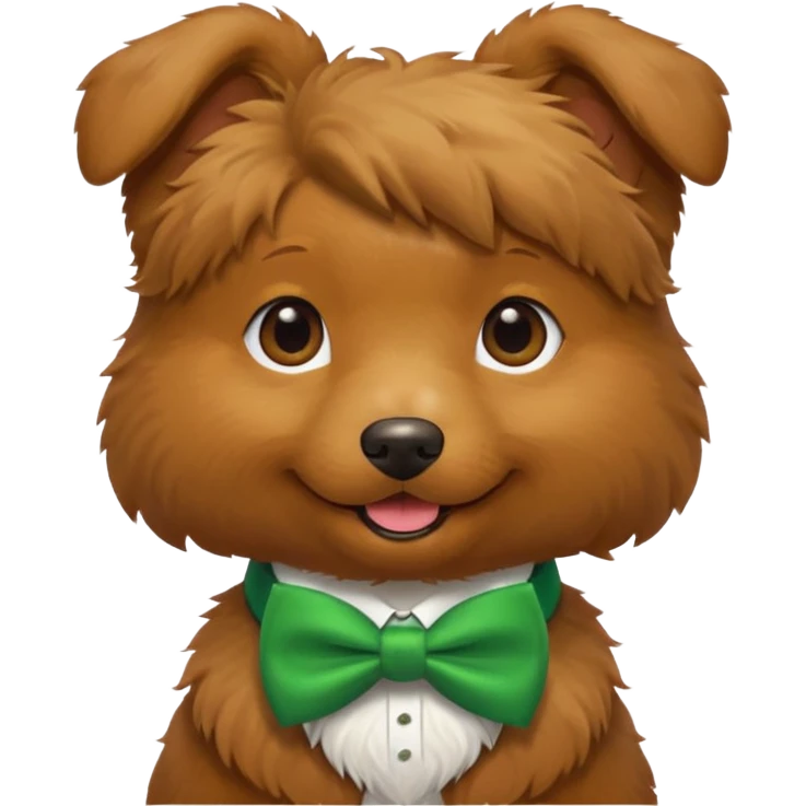 dog with a green bow tie emoji