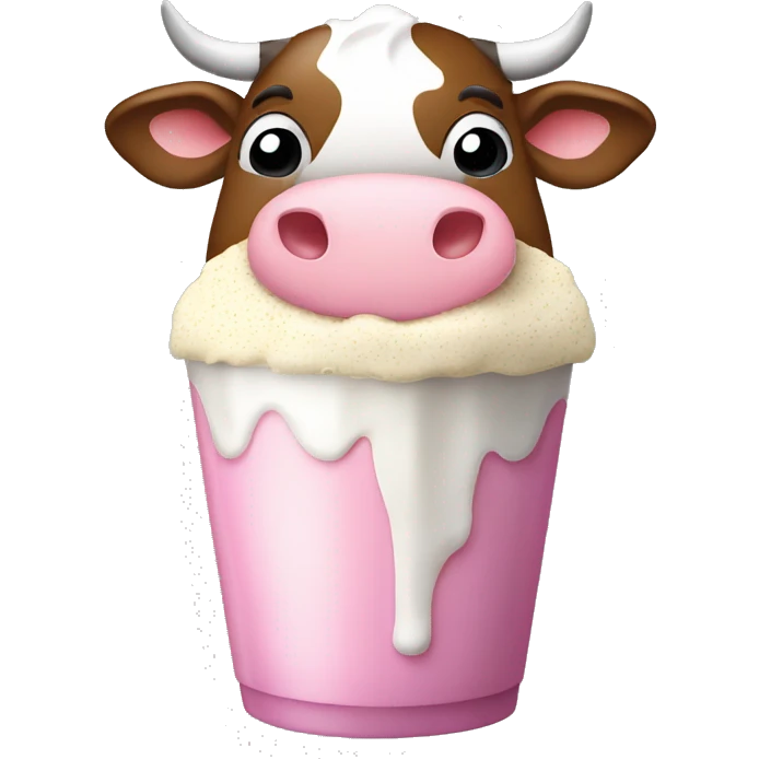 fat cow having milkshake emoji