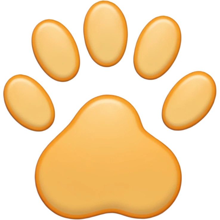 a very light pale pastel yellow-orange pawprint emoji
