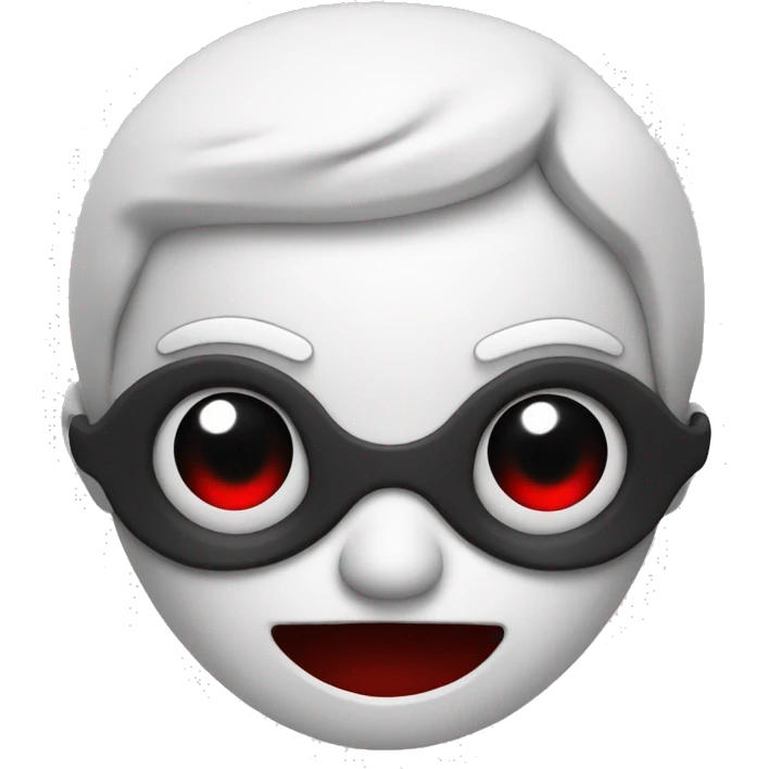 stickman looking  hollow with red smile and full black eyes and white body emoji