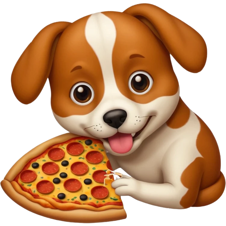 dog eating a pizza emoji