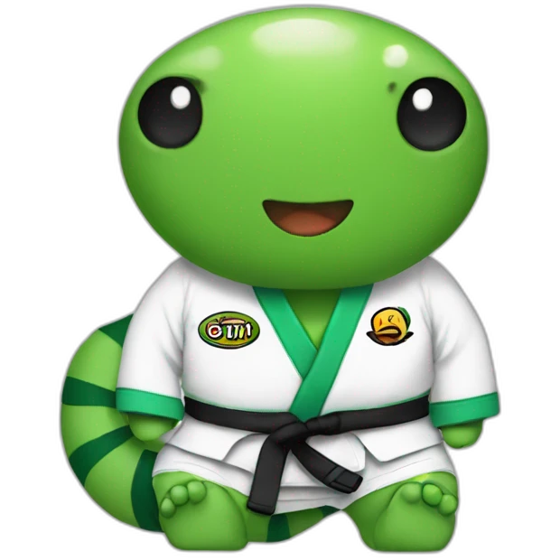 Caterpillar in a Jiu-Jitsu gi emoji