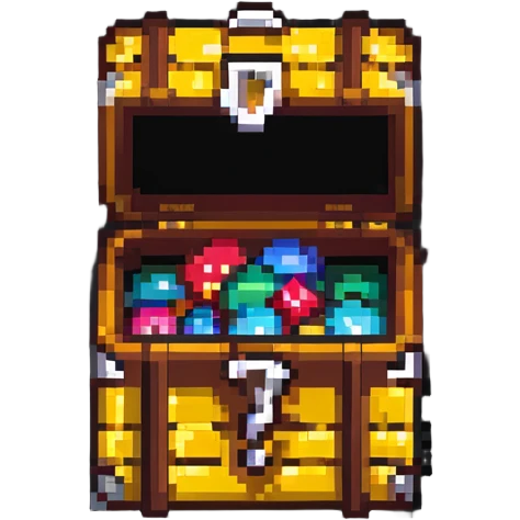 mysterious treasure chest hidden behind a large question mark emoji